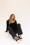 Grasshopper High - Corvino Night - Zwarte hoge herensneaker